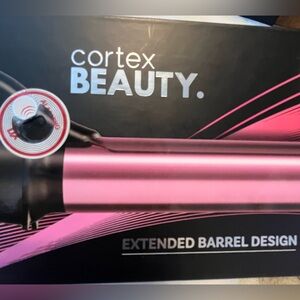 NWT Cortex Beauty Pink Hair Extended Barrel Curling Iron 1.25”